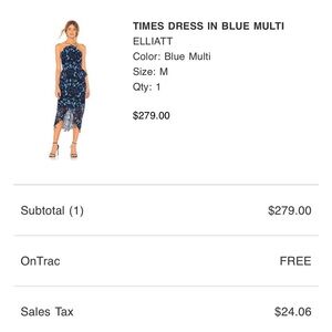 ELLIATT Black & Blue Floral Lace Cocktail Dress – Size M